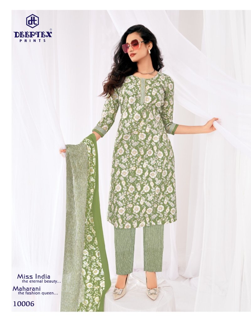 Miss India Vol 100 By Deeptex Pure Cotton Printed Dress Material